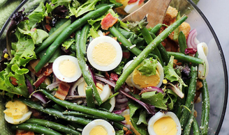 Salada leve com vagens verdes